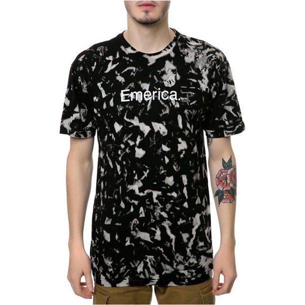 Camiseta Gráfica Emerica Pire 12.1 Dye para Hombre Negro Extragrande