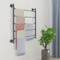 thumbnail image 2 of Freestanding Scarf Display Rack, Scarf Racks, Spiral Scarf Holder Wall Mounted Scarf Rack Space Saving Shelves for Clothing Store Commercial Home (Black), 2 of 9