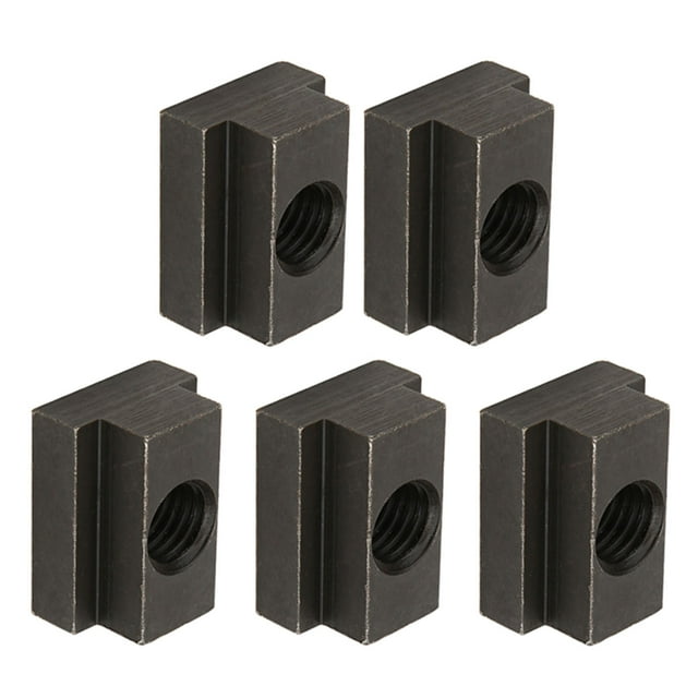 5 Pcs Black Oxide Finish T Slot Nuts M12 Threads Tapped Through Slot T Nuts T Sliding Nut Block Hammer Head Fastener Nut Tee Nut Fit Into T Slots In Machine Tool Tables