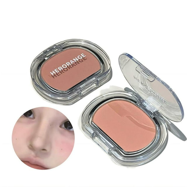 Milk Strawberry Pink Blusher Powder Palette Makeup Rouge Blush Grayish Nude Matte