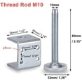 thumbnail image 3 of 4 Pack Adjustable U-Brackets Levelers, Heavy Duty M10 Thread Furniture Leg Levelling Foot with U-Bracket Baseboard Mounting, 3 of 7