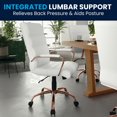 thumbnail image 3 of Mid-Back White Leather Executive Swivel Chair with Rose Gold Frame and Arms, 3 of 9