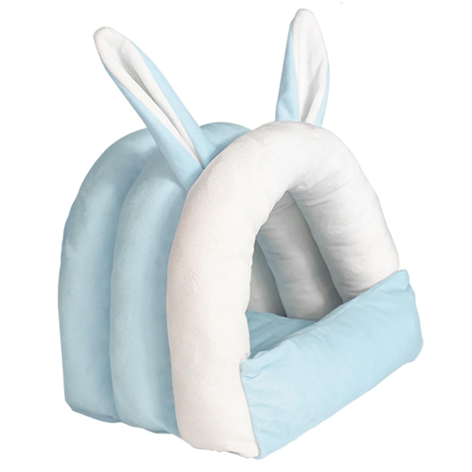 TOOYFUL Guinea Pig Cave Beds Rabbit Bed House Nest Comfortable Winter Warm Small Animal Hideout Bunny Bed for Bunny Ferret Chinchilla blue