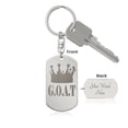 thumbnail image 5 of GOAT Greatest of All Time Engraved Dog Tag Keychain Stainless Steel or 18k Gold, 5 of 11