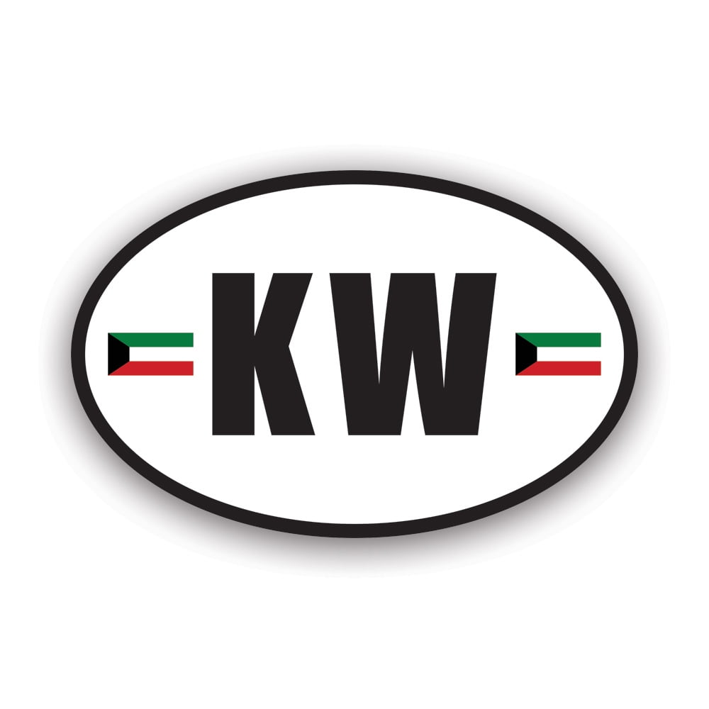 Kuwait Oval Sticker Decal Self Adhesive Vinyl Weatherproof Made