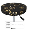 thumbnail image 4 of Bingfone13 Inch Padded Round Bar Stool Cover Cushion With Elastic Fabric Round Chair Seat - Christmas Gold Deers1, 4 of 7