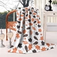 thumbnail image 2 of Autumn Fall Leaves Pattern Blanket,Comfortable Soft Flannel Throw Blanket,All Season,Warm Lightweight Blankets for Sofa Bed Couch Living Room Chair,60"x80", 2 of 4