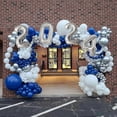 thumbnail image 5 of high qualityGraduation Decorations Class of 2024, Navy Blue & Silver Graduation Party Decor, Balloon Arch Garland Kit Silver Confetti Balloons Congrat, 5 of 5