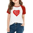 thumbnail image 2 of Annhoo Boys Girls Valentines Day Shirt Cute Round Neck Block Color Short Sleeve Print Tops Trendy Comfortable Clothes, 2 of 8