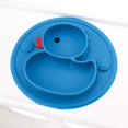 thumbnail image 4 of Silicone Separate Toddler Baby Plates - Portable Non-Slip Suction Cups for Kids Babies and Kids BPA Free Baby Plates Blue, 4 of 5