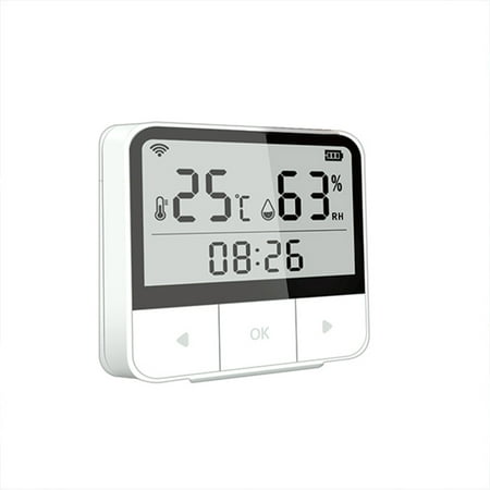 

TureClos Tuya WiFi Thermometer Indoor Adjustable Room Digital Hygrometer Temperature Sensor Intelligent Linkage Remote Gauge Clock