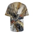 thumbnail image 6 of Giftesty Blouses for Women Dressy Casual Womens Fashion Print Tops Short Sleeve Out Blouse Round Neck T-Shirt Tops, 6 of 6