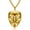 Gold, variant on HOOUN Men Stainless Steel Chain Necklace Vintage 3D Face Mask Smile Pendant 2055-Gold