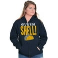 thumbnail image 3 of Give Em Hell Tacos Tuesday Pun Funny Unisex Fleece Graphic Zip Up Hoodie Brisco Brands 3X, 3 of 5