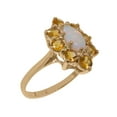 thumbnail image 1 of LBG British Made Solid 14k Rose Gold Natural Opal & Citrine Womens Anniversary Ring - 33 size options - Size 10.25, 1 of 6