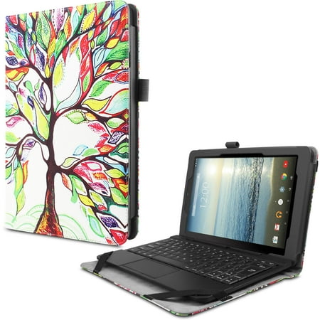 Viking Leather - Infiland Folio PU Leather Case Cover For RCA Viking II / Viking Pro / RCA Cambio W101V2 B 10.1