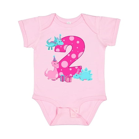 

Inktastic Dinosaur Party-Second Birthday Gift Baby Girl Bodysuit