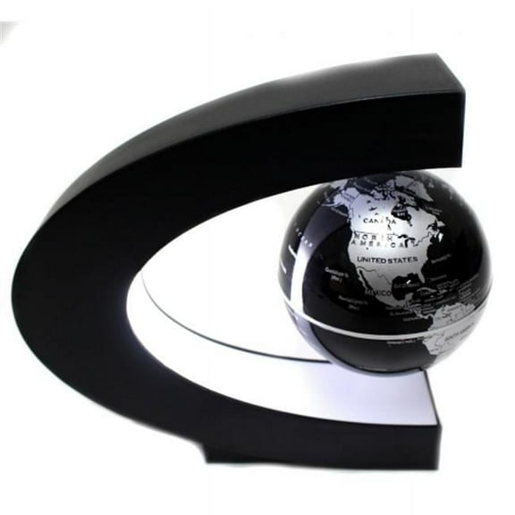 AZ Trading & Import  C Shape Magnetic Levitation Floating Globe, Black Silver