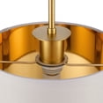 thumbnail image 3 of 1-Light Modern Drum Chandelier Dining Room Pendant Light Fixture with Gray/Gold Fabric Shade for Kitchen, Island, Dining Room, Living Room, 3 of 9