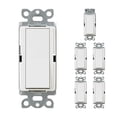 thumbnail image 1 of Interruptor de paletas Lutron Claro de 15 amperios unipolar CA-1PS-WH blanco, 1 of 2