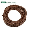 thumbnail image 2 of Uxcell 10 M/32.8 Ft 2 Core 18AWG Vintage Twisted Cloth Covered Electrical Wire Light Brown, 2 of 5