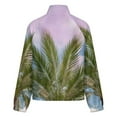 thumbnail image 6 of Jackets for Women Winter Coat Jackets Flannel Stand Collar Jacket(Palm Fronds Sky Print,Size:S-4XL), 6 of 7
