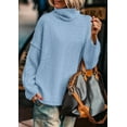 thumbnail image 6 of PRETTYGARDEN Womens Turtleneck Long Sleeve Sweater Fall Trendy Loose Fit Knit Tops Oversized Pullover Sweaters, 6 of 8