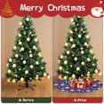 thumbnail image 4 of 30 Inch Christmas Tree Skirt – Velvet Plush Tree Mat, Soft Thickened Polyester with Red Ties, Single-Sided Printing, Available in 30in/36in/48in, Perfect for Holiday Xmas Tree Decoration, 4 of 7