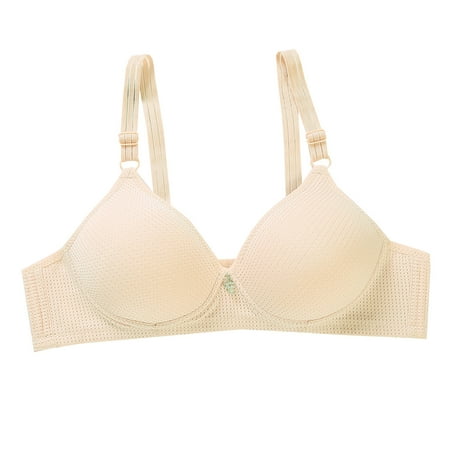 

Bigersell Everyday Bra Womens Adjustment Full Cup No Underwire Cotton Breathable Underwear Short Size Sports Bra for Female Style 3059 Beige 42B