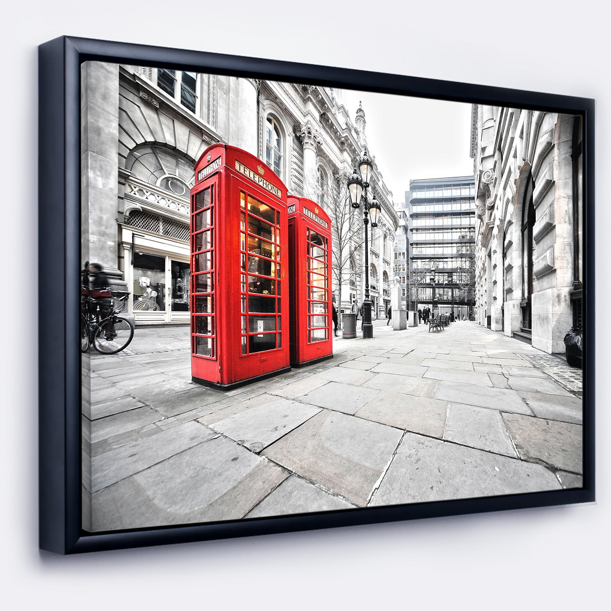 Design Art Cabines Téléphoniques Sur La Rue  Sur Toile Encadrée