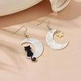 thumbnail image 7 of Halloween & 4th of July Acrylic Earrings - Cute Moon Cat/Star & Flag Designs, Lightweight Hooks for Women, Party & Daily Wear, 7 of 7
