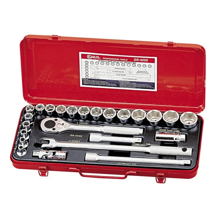 

Genius Tools 24 Piece 1/2 Dr. SAE Hand Socket Set - GS-425S