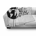 thumbnail image 2 of Saying Soft Flannel Fleece Throw Blanket, Explore the World Around You Typography Travel Motivation on Plain Background, Cozy Plush for Indoor and Outdoor Use, 60" x 80", Charcoal Grey, by Ambesonne, 2 of 5