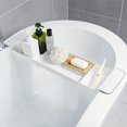 thumbnail image 3 of Expandable Drain Bath Shelf Caddy Tray, Multifunctional Plastic Bathtub Tray Bathroom Organizer Simple Stylish Bathtub Storage Rack for Candle Towel, Book, Wine, Phone, Shower, 3 of 8