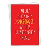 NobleWorks Funny Anniversary Greeting Card with 5 x 7 Inch Envelope (1 Card) Couple, Husband, Wife, Parents Anniversary Congratulations Smashing Relationship C10258ANG