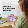 thumbnail image 6 of Calculator For Students Purple, Basic Calculator 12 Digits Solar Powered Calculators Large Display Office Desktop Calculator Four Function Handheld Desk Calculator Perfect for Office & School-By Enday, 6 of 8