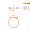 thumbnail image 5 of ANGARA Freshwater Cultured Pearl Bypass Ring with Diamond Trio in 14K Rose Gold for Women | June Birthstone, Birthday, Anniversary, Jewelry Gift for Women | Pearl Ring, 5 of 9