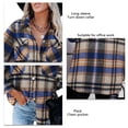 thumbnail image 2 of Blusa con botones,Camisa a cuadros de manga larga con botones y botones para mujer Respuesta rápida, 2 of 4