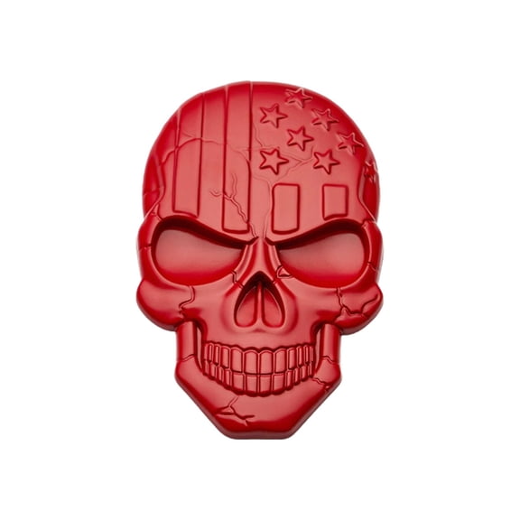 Ysmzzmsy 1PCS 3D Skull American Flag Car Decal, Metal Look Sticker, 1.7 x 2.68 inches, Black