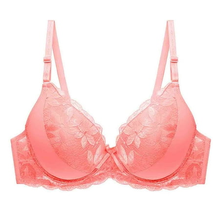 Oplxuo Lace Bra Sexy Bralettes Womens Wireless Balconette Bras Half Cups Double-Layered Soft