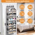 thumbnail image 7 of 5-Tier Over The Door Organizer with 10 Side Pockets, Large Behind The Door Storage, 4 Hooks Design, Door Organizer with Clear Windows for Bathroom, Bedroom, , Entryway(Grey), 7 of 7