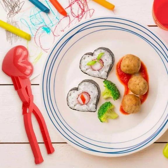 FINE MAKER 4Pcs Rice Mold DIY 3D Animal Shapes Creative Sushi Rice Molds for Sushi Makin