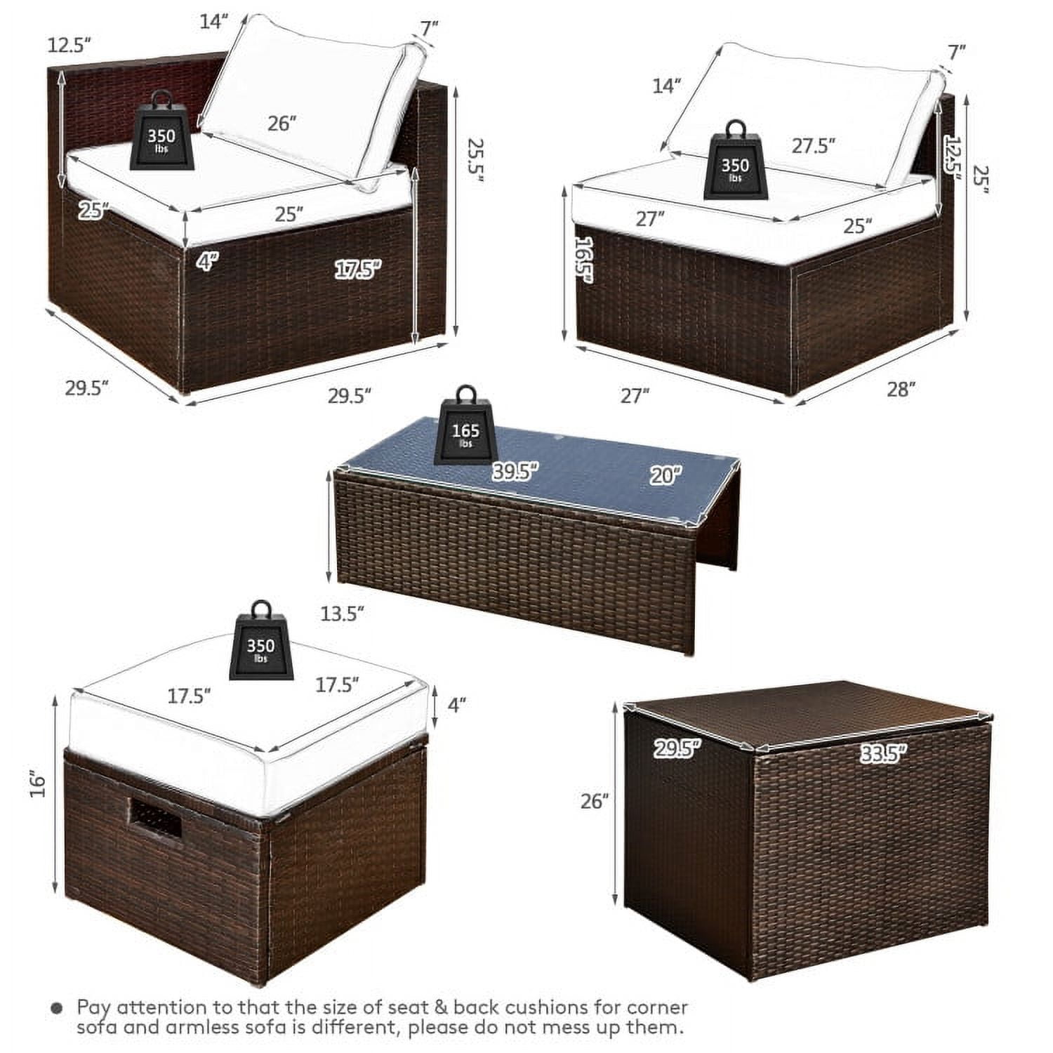 Aimee Lii 8 Pieces Patio Space-Saving Rattan Furniture Set with Storage Box and Waterproof Cover, Outdoor Patio Set, White Aimee Lii 8 Pieces Patio Space-Saving Rattan Furniture Set with Storage Box and Waterproof Cover, Outdoor Patio Set, White