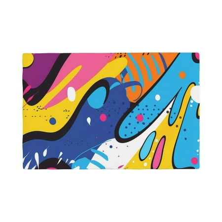 

Placemats Set of 6 Abstract Color Splash Place mats for Dining Table Indoor/Outdoor Cute Heat Resistant Washable Table Mats(18 x 12 )