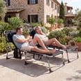 thumbnail image 6 of Gymax 2PCS Tanning Chair w/ Face & Arm Holes Folding Chaise Lounge Beach Chair w/ Adjustable Backrest Black, 6 of 10