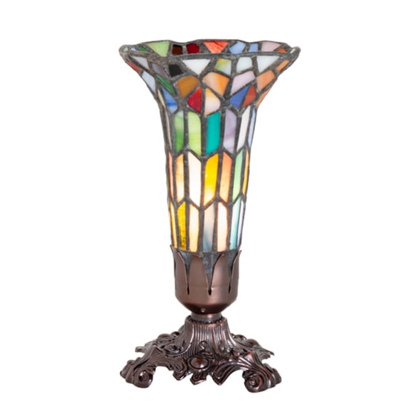 Meyda Tiffany 10225 8" Tall Accent Table Lamp - MultiColor