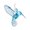 Blue, variant on Translucent Hummingbird Tree Ornament with Faceted Detail, Holiday Decor for Seasonal Home Display and Tree Use