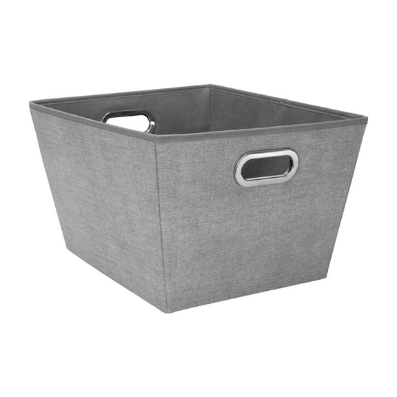 Simplify Large Grommet Storage Bin Basket in Heather Grey Nonwoven