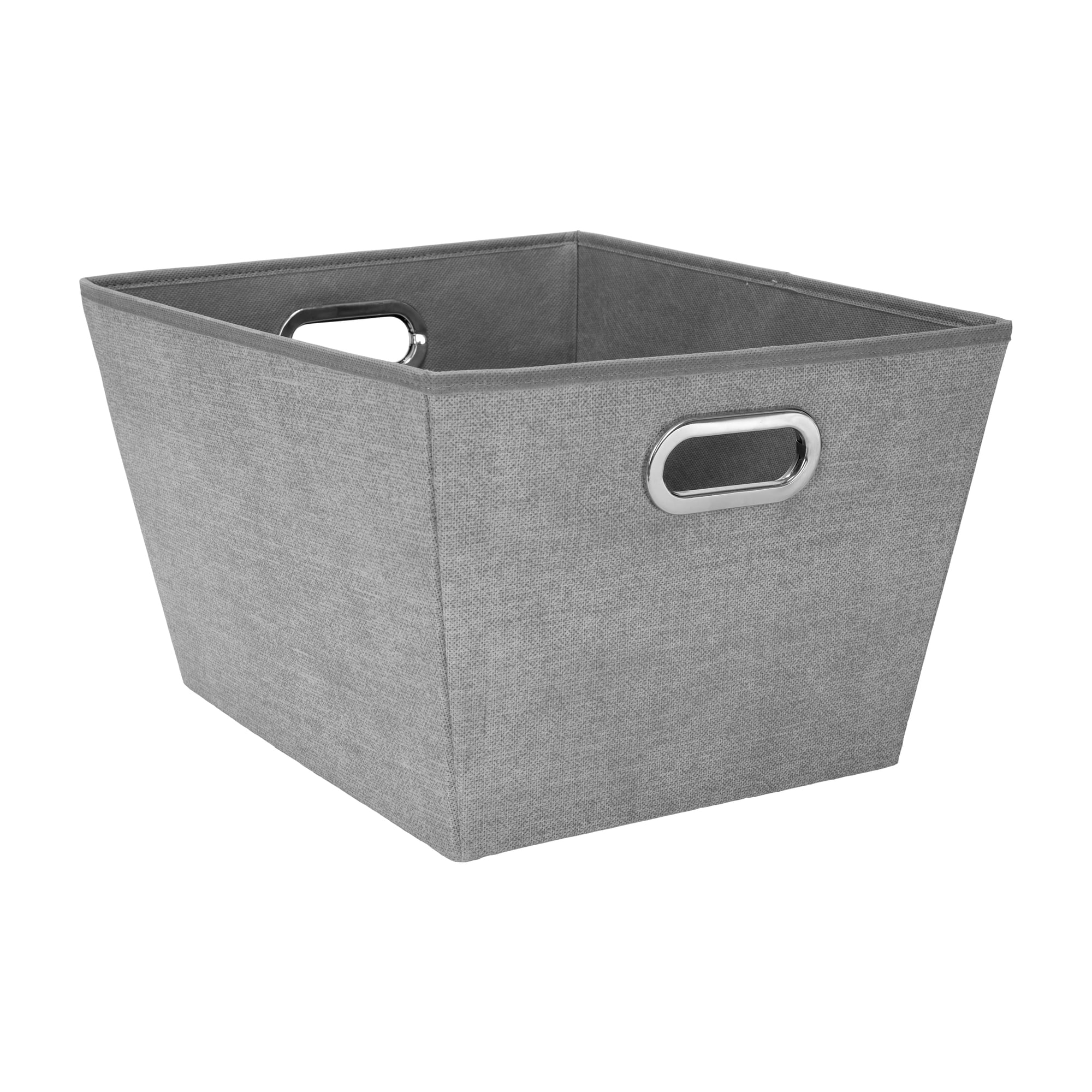 Simplify Large Grommet Storage Bin Basket in Heather Grey Nonwoven