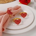 thumbnail image 4 of Valentine's Day Heart Napkin Ring for Table Setting, Decorative Napkin Holder Accessory for Holiday Dining, Home Kitchen Use and Everyday Tableware, 4 of 6